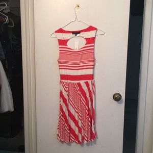 Coral striped dress